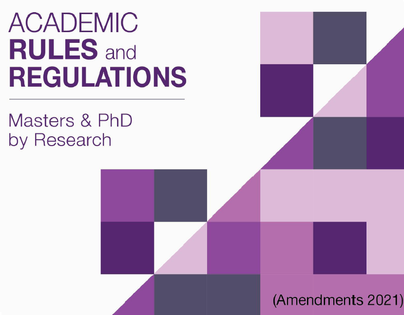 The Academic Rules & Regulations (Amendment 2021) is an important reference for all postgraduate students of UiTM. 
					Students are encouraged to read and familiarise with all provisions applicable to the programme of studies and will be held accountable for any action contrary to the regulations. <a href='pdf_doc/MasterPHD_Research2021.pdf' target='_blank' class='btn btn-theme'>DOWNLOAD</a>